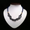 Collar "Bolitas Trenzadas de Lapislázuli y Golfi Dorado "