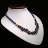 Collar "Bolitas Trenzadas de Lapislázuli y Golfi Dorado "