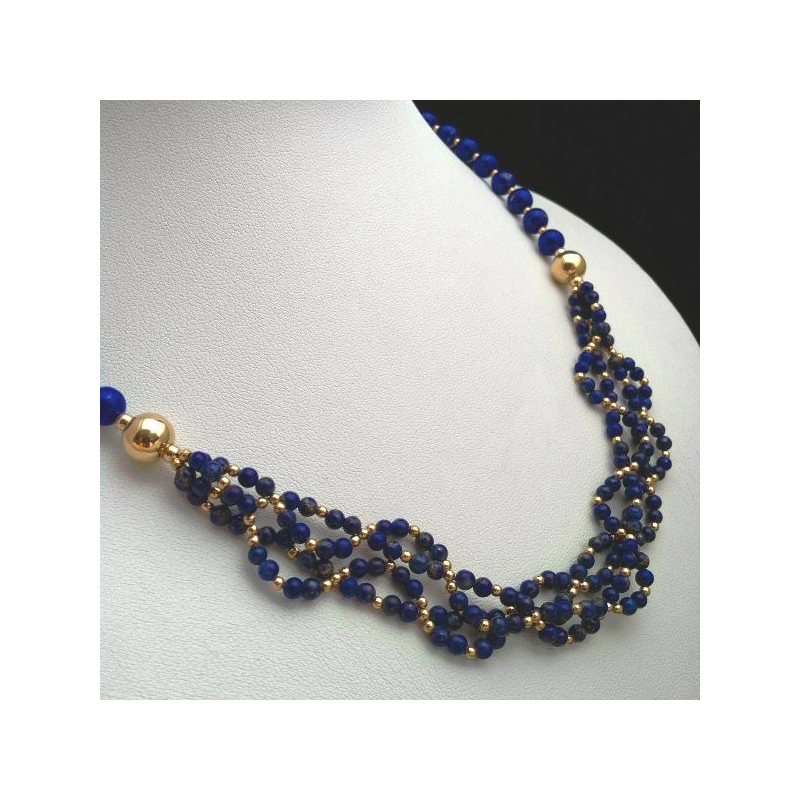 Necklace "Braided Beads" Lapis lazuli and Goldfilled Necklace "Braided Beads" Lapis lazuli and Goldfilled