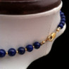 Collar "Bolitas Trenzadas de Lapislázuli y Golfi Dorado "