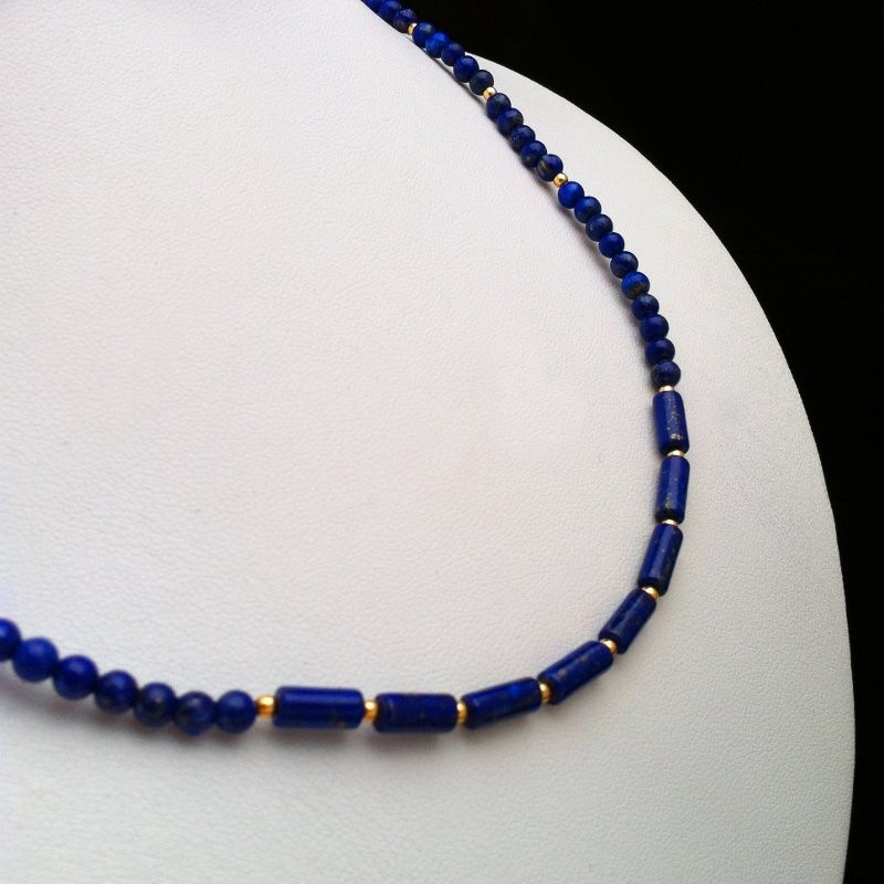 Necklace "Bars and Beads" Lapis lazuli and Goldfilled Necklace "Bars and Beads" Lapis lazuli and Goldfilled