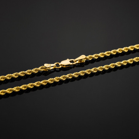 Catena "Corda" Sfaccettata realizzata in argento sterling 925 placcato in oro 18k Catena "Corda" Sfaccettata realizzata in argento sterling 925 placcato in oro 18k