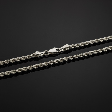 Catena "Corda" Sfaccettata realizzata in argento sterling 925 massiccio Catena "Corda" Sfaccettata realizzata in argento sterling 925 massiccio
