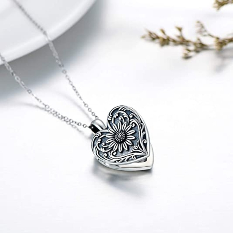 Ciondolo Portafoto Cuore In Argento 925 Con Catena 50cm - Gioiello Artigianale Made In Italy