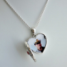 "Princesse Alice" Swarovski pendentif porte-photo en forme de cœur en argent massif 925