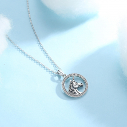 Pendentif licorne avec étoiles en en argent massif 925