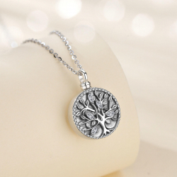 "Albero della vita: L'alloro" ciondolo porta ceneri argento massiccio