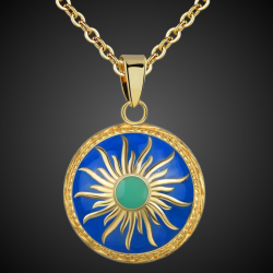 Pendentif Bola de grossesse, L'appeleur d'ange, Clochette des Anges grand "Rayon de Soleil Bleu"