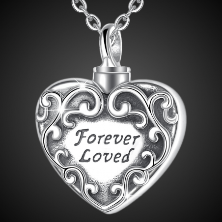 "Aimé pour toujours" Pendentif d'amour en argent sterling massif "Aimé pour toujours" Pendentif d'amour en argent sterling massif