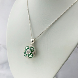 "Shamrock buena suerte" Relicario portafoto plata