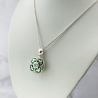"Shamrock buena suerte" Relicario portafoto plata
