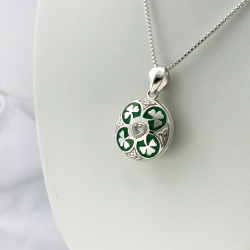 "Shamrock buena suerte" Relicario portafoto plata