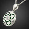"Shamrock buena suerte" Relicario portafoto plata