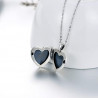 "Fleur de Myosotis" Swarovski médaillon pendentif porte photo argent massif 925