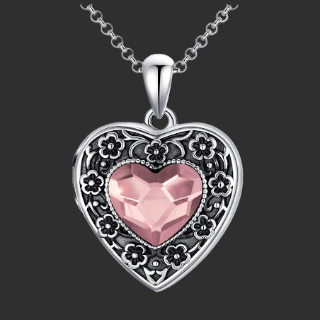 "Fiore non ti scordar di me" Swarovski ciondolo portafoto argento 925 "Fiore non ti scordar di me" Swarovski ciondolo portafoto argento 925