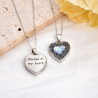 "Fleur de Myosotis" Swarovski médaillon pendentif porte photo argent massif 925