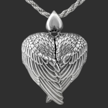 "Alas de arcángel" relicario portafoto en plata corazon "Alas de arcángel" relicario portafoto en plata corazon