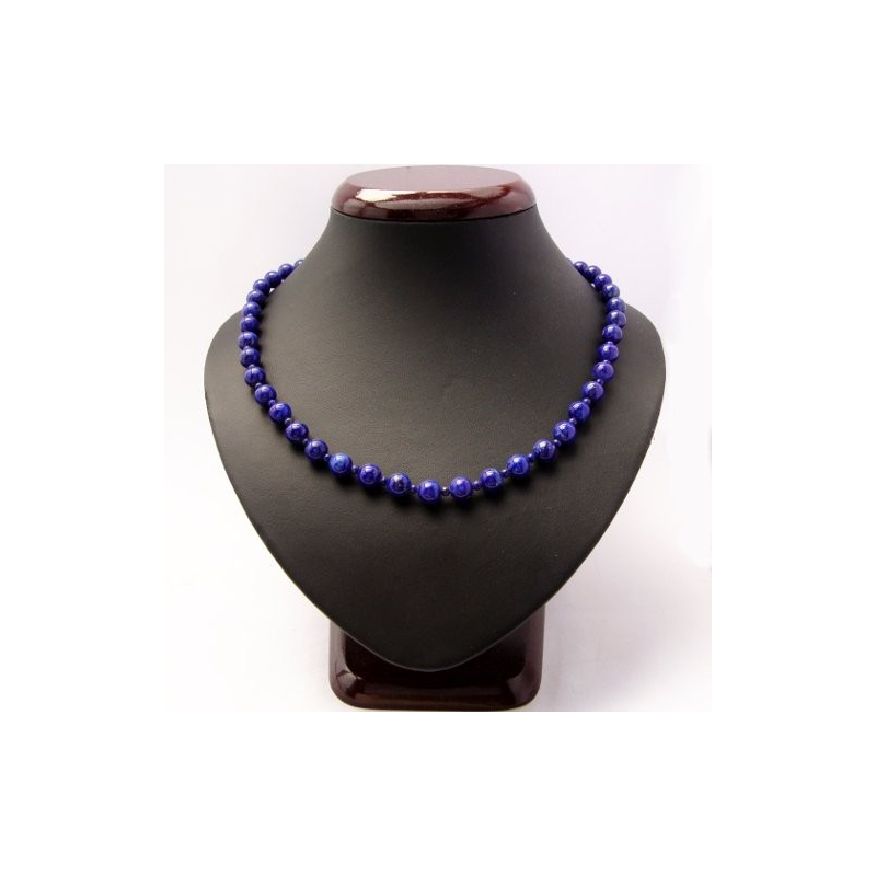 Collar Artesanal Piedras Naturales De Lapislazuli Y Plata Solida