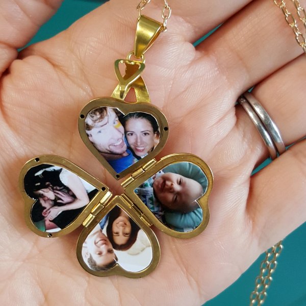 Photo Service installation photos in a locket pendant